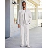 image:imageCOOFANDY Mens Linen Suits 2 Piece Regular Fit Suits Set Casual Lightweight Blazer Jacket and Pants for Summer WeddingWhite