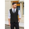 image:imageCOOFANDY Mens Linen Vest Casual Linen Slim Fit Suit Vests Dress Waistcoat Wedding Business PromBlack