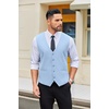 image:imageCOOFANDY Mens Linen Vest Casual Linen Slim Fit Suit Vests Dress Waistcoat Wedding Business PromLight Blue