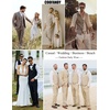 image:imageCOOFANDY Mens Linen Vest Casual Linen Slim Fit Suit Vests Dress Waistcoat Wedding Business PromLight Blue