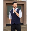 image:imageCOOFANDY Mens Linen Vest Casual Linen Slim Fit Suit Vests Dress Waistcoat Wedding Business PromNavy Blue