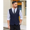 image:imageCOOFANDY Mens Linen Vest Casual Linen Slim Fit Suit Vests Dress Waistcoat Wedding Business PromNavy Blue