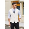 image:imageCOOFANDY Mens Linen Vest Casual Linen Slim Fit Suit Vests Dress Waistcoat Wedding Business PromWhite