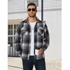 image:imageCOOFANDY Mens Long Sleeve Flannel Shirts Jacket Fashion Plaid Jackets Casual Button Down Shirt with PocketsBlack
