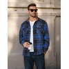 image:imageCOOFANDY Mens Long Sleeve Flannel Shirts Jacket Fashion Plaid Jackets Casual Button Down Shirt with PocketsBlack Blue