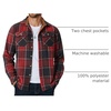 image:imageCOOFANDY Mens Long Sleeve Flannel Shirts Jacket Fashion Plaid Jackets Casual Button Down Shirt with PocketsBlack Red