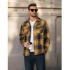image:imageCOOFANDY Mens Long Sleeve Flannel Shirts Jacket Fashion Plaid Jackets Casual Button Down Shirt with PocketsBlack Yellow