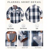 image:imageCOOFANDY Mens Long Sleeve Flannel Shirts Jacket Fashion Plaid Jackets Casual Button Down Shirt with PocketsBlue