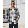 image:imageCOOFANDY Mens Long Sleeve Flannel Shirts Jacket Fashion Plaid Jackets Casual Button Down Shirt with PocketsBlue Yellowline