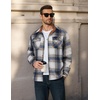 image:imageCOOFANDY Mens Long Sleeve Flannel Shirts Jacket Fashion Plaid Jackets Casual Button Down Shirt with PocketsBlue Yellowline