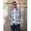 image:imageCOOFANDY Mens Long Sleeve Flannel Shirts Jacket Fashion Plaid Jackets Casual Button Down Shirt with PocketsLight Blue