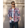 image:imageCOOFANDY Mens Long Sleeve Flannel Shirts Jacket Fashion Plaid Jackets Casual Button Down Shirt with PocketsRed Blue