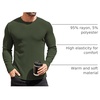 image:imageCOOFANDY Mens Long Sleeve Shirts Thermal TShirt Slim Fit Crewneck Sweater Knitted Pullover ShirtArmy Green