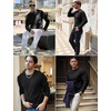 image:imageCOOFANDY Mens Long Sleeve Shirts Thermal TShirt Slim Fit Crewneck Sweater Knitted Pullover ShirtBlack