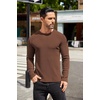 image:imageCOOFANDY Mens Long Sleeve Shirts Thermal TShirt Slim Fit Crewneck Sweater Knitted Pullover ShirtBrown