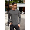 image:imageCOOFANDY Mens Long Sleeve Shirts Thermal TShirt Slim Fit Crewneck Sweater Knitted Pullover ShirtDark Grey