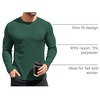 image:imageCOOFANDY Mens Long Sleeve Shirts Thermal TShirt Slim Fit Crewneck Sweater Knitted Pullover ShirtGreen