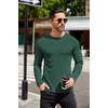 image:imageCOOFANDY Mens Long Sleeve Shirts Thermal TShirt Slim Fit Crewneck Sweater Knitted Pullover ShirtGreen