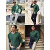 image:imageCOOFANDY Mens Long Sleeve Shirts Thermal TShirt Slim Fit Crewneck Sweater Knitted Pullover ShirtGreen