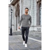 image:imageCOOFANDY Mens Long Sleeve Shirts Thermal TShirt Slim Fit Crewneck Sweater Knitted Pullover ShirtGrey