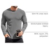 image:imageCOOFANDY Mens Long Sleeve Shirts Thermal TShirt Slim Fit Crewneck Sweater Knitted Pullover ShirtGrey