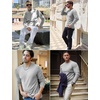 image:imageCOOFANDY Mens Long Sleeve Shirts Thermal TShirt Slim Fit Crewneck Sweater Knitted Pullover ShirtLight Grey