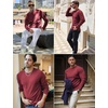 image:imageCOOFANDY Mens Long Sleeve Shirts Thermal TShirt Slim Fit Crewneck Sweater Knitted Pullover ShirtWine Red
