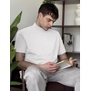 image:imageCOOFANDY Mens Mock Turtleneck Shirts Casual Premium Cotton Short Sleeve Shirt Basic Half Neck TShirtsAll White