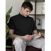 image:imageCOOFANDY Mens Mock Turtleneck Shirts Casual Premium Cotton Short Sleeve Shirt Basic Half Neck TShirtsBlack