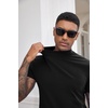 image:imageCOOFANDY Mens Mock Turtleneck Shirts Casual Premium Cotton Short Sleeve Shirt Basic Half Neck TShirtsBlack