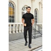image:imageCOOFANDY Mens Mock Turtleneck Shirts Casual Premium Cotton Short Sleeve Shirt Basic Half Neck TShirtsBlack