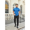 image:imageCOOFANDY Mens Mock Turtleneck Shirts Casual Premium Cotton Short Sleeve Shirt Basic Half Neck TShirtsBlue