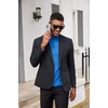 image:imageCOOFANDY Mens Mock Turtleneck Shirts Casual Premium Cotton Short Sleeve Shirt Basic Half Neck TShirtsBlue