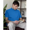 image:imageCOOFANDY Mens Mock Turtleneck Shirts Casual Premium Cotton Short Sleeve Shirt Basic Half Neck TShirtsBlue