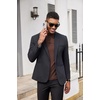 image:imageCOOFANDY Mens Mock Turtleneck Shirts Casual Premium Cotton Short Sleeve Shirt Basic Half Neck TShirtsBrown
