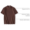 image:imageCOOFANDY Mens Mock Turtleneck Shirts Casual Premium Cotton Short Sleeve Shirt Basic Half Neck TShirtsBrown