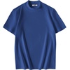 image:imageCOOFANDY Mens Mock Turtleneck Shirts Casual Premium Cotton Short Sleeve Shirt Basic Half Neck TShirtsDark Blue