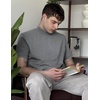 image:imageCOOFANDY Mens Mock Turtleneck Shirts Casual Premium Cotton Short Sleeve Shirt Basic Half Neck TShirtsGray