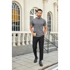 image:imageCOOFANDY Mens Mock Turtleneck Shirts Casual Premium Cotton Short Sleeve Shirt Basic Half Neck TShirtsGray