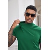 image:imageCOOFANDY Mens Mock Turtleneck Shirts Casual Premium Cotton Short Sleeve Shirt Basic Half Neck TShirtsGreen