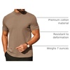 image:imageCOOFANDY Mens Mock Turtleneck Shirts Casual Premium Cotton Short Sleeve Shirt Basic Half Neck TShirtsKhaki