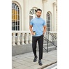 image:imageCOOFANDY Mens Mock Turtleneck Shirts Casual Premium Cotton Short Sleeve Shirt Basic Half Neck TShirtsLight Blue