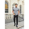 image:imageCOOFANDY Mens Mock Turtleneck Shirts Casual Premium Cotton Short Sleeve Shirt Basic Half Neck TShirtsLight Gray
