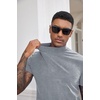 image:imageCOOFANDY Mens Mock Turtleneck Shirts Casual Premium Cotton Short Sleeve Shirt Basic Half Neck TShirtsLight Gray