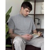 image:imageCOOFANDY Mens Mock Turtleneck Shirts Casual Premium Cotton Short Sleeve Shirt Basic Half Neck TShirtsLight Gray