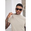 image:imageCOOFANDY Mens Mock Turtleneck Shirts Casual Premium Cotton Short Sleeve Shirt Basic Half Neck TShirtsLight Khaki