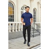 image:imageCOOFANDY Mens Mock Turtleneck Shirts Casual Premium Cotton Short Sleeve Shirt Basic Half Neck TShirtsNavy Blue
