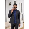 image:imageCOOFANDY Mens Mock Turtleneck Shirts Casual Premium Cotton Short Sleeve Shirt Basic Half Neck TShirtsNavy Blue
