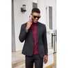 image:imageCOOFANDY Mens Mock Turtleneck Shirts Casual Premium Cotton Short Sleeve Shirt Basic Half Neck TShirtsRed