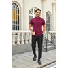 image:imageCOOFANDY Mens Mock Turtleneck Shirts Casual Premium Cotton Short Sleeve Shirt Basic Half Neck TShirtsRed